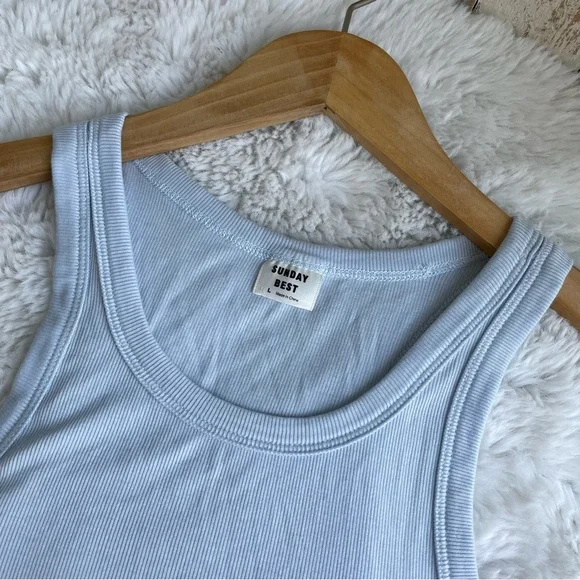 Sunday Best Light Blue Tank Top - Picture 3 of 4